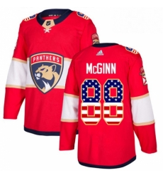 Mens Adidas Florida Panthers 88 Jamie McGinn Authentic Red USA Flag Fashion NHL Jersey 