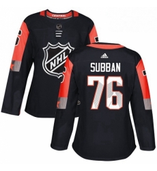 Womens Adidas Nashville Predators 76 PK Subban Authentic Black 2018 All Star Central Division NHL Jersey 