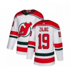 Mens Adidas New Jersey Devils 19 Travis Zajac Premier White Alternate NHL Jersey 