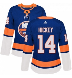 Womens Adidas New York Islanders 14 Thomas Hickey Authentic Royal Blue Home NHL Jersey 