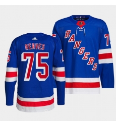 Men New York Rangers 75 Ryan Reaves Blue Stitched Jersey