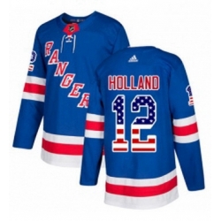 Mens Adidas New York Rangers 12 Peter Holland Authentic Royal Blue USA Flag Fashion NHL Jersey  Mens Adidas New York Rangers 12 Peter Holland Authentic Royal Blue USA Flag Fashion NHL Jersey
