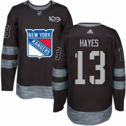 Mens Adidas New York Rangers 13 Kevin Hayes Authentic Black 1917 2017 100th Anniversary NHL Jersey  Mens Adidas New York Rangers 13 Kevin Hayes Authentic Black 1917 2017 100th Anniversary NHL Jersey