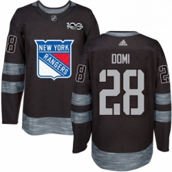 Mens Adidas New York Rangers 28 Tie Domi Authentic Black 1917 2017 100th Anniversary NHL Jersey  Mens Adidas New York Rangers 28 Tie Domi Authentic Black 1917 2017 100th Anniversary NHL Jersey