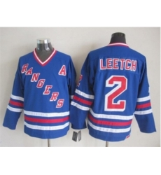 NHL New York Rangers #2 leetch blue jerseys(New vintage retro)