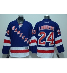 Rangers #24 Oscar Lindberg Blue Stitched NHL Jersey