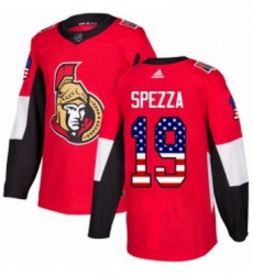 Mens Adidas Ottawa Senators 19 Jason Spezza Authentic Red USA Flag Fashion NHL Jersey 