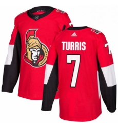 Mens Adidas Ottawa Senators 7 Kyle Turris Authentic Red Home NHL Jersey 