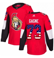 Mens Adidas Ottawa Senators 73 Gabriel Gagne Authentic Red USA Flag Fashion NHL Jersey 