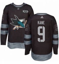 Mens Adidas San Jose Sharks 9 Evander Kane Authentic Black 1917 2017 100th Anniversary NHL Jerse