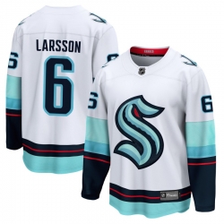 Men Seattle Kraken 6 Adam Larsson White 2024 25 Home Stitched Hockey Jersey