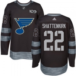 Blues #22 Kevin Shattenkirk Black 1917 2017 100th Anniversary Stitched NHL Jersey