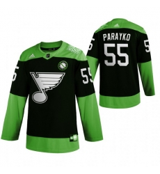 Men St.Louis Blues 55 Colton Parayko Green 2020 Adidas Jersey