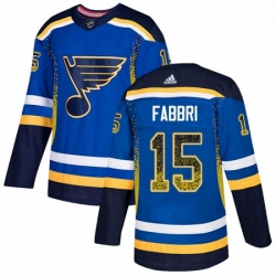 Mens Adidas St Louis Blues 15 Robby Fabbri Authentic Blue Drift Fashion NHL Jersey 