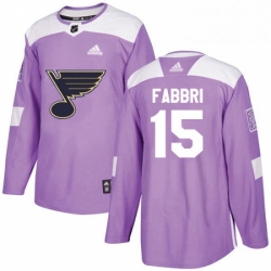 Mens Adidas St Louis Blues 15 Robby Fabbri Authentic Purple Fights Cancer Practice NHL Jersey 