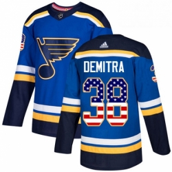 Mens Adidas St Louis Blues 38 Pavol Demitra Authentic Blue USA Flag Fashion NHL Jersey 