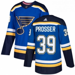 Mens Adidas St Louis Blues 39 Nate Prosser Authentic Royal Blue Home NHL Jersey 