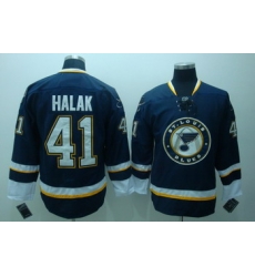 ST.LOUIS BLUES 41 Halak Dark Blue Jerseys