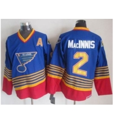 St. Louis Blues #2 Al MacInnis Light Blue Red CCM Throwback Stitched NHL Jersey