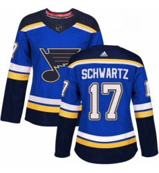 Womens Adidas St Louis Blues 17 Jaden Schwartz Premier Royal Blue Home NHL Jersey 