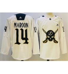 Men Tampa Bay Lightning 14 Pat Maroon White Stitched Jersey