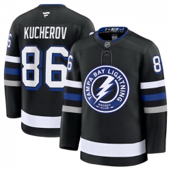 Men Tampa Bay Lightning 86 Nikita Kucherov Black 2024 25 Alternate Stitched Hockey Jersey