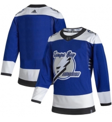 Men Tampa Bay Lightning Blank Blue 2020 21 Reverse Retro Adidas Jersey