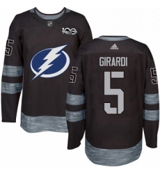 Mens Adidas Tampa Bay Lightning 5 Dan Girardi Authentic Black 1917 2017 100th Anniversary NHL Jersey 