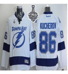 Tampa Bay Lightning #86 Nikita Kucherov White 2015 Stanley Cup Stitched NHL Jersey