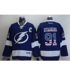 nhl jerseys tampa bay lightning #91 stamkos blue[national flag version][patch C]