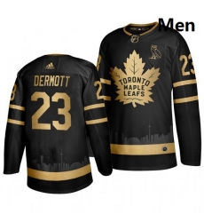 Maple Leafs 23 Travis Dermott Black With Special Glittery Logo Adidas Jersey