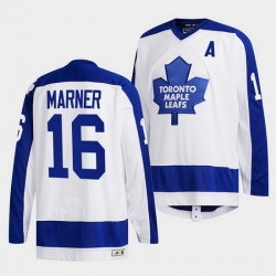 Men Toronto Maple Leafs 16 Mitchell Marner White Classics Primary Logo Stitched jersey