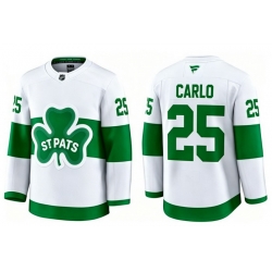 Men Toronto Maple Leafs Brandon Carlo 25 White St Patricks Authentic Jersey
