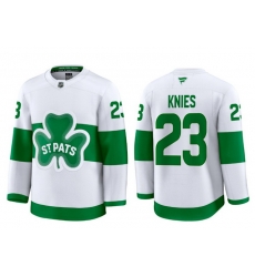 Men Toronto Maple Leafs Matthew Knies 23 White St Patricks Authentic Jersey