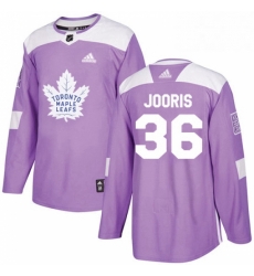 Mens Adidas Toronto Maple Leafs 36 Josh Jooris Authentic Purple Fights Cancer Practice NHL Jersey 