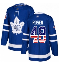 Mens Adidas Toronto Maple Leafs 48 Calle Rosen Authentic Royal Blue USA Flag Fashion NHL Jersey 