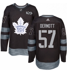 Mens Adidas Toronto Maple Leafs 57 Travis Dermott Authentic Black 1917 2017 100th Anniversary NHL Jersey 