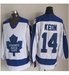 Toronto Maple Leafs #14 Dave Keon White Blue CCM Throwback Stitched NHL Jersey