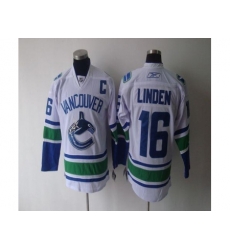 Canucks #16 Trevor Linden White Stitched Youth NHL Jersey