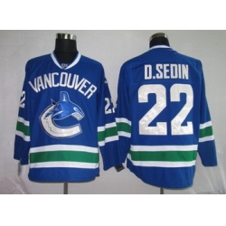 Hockey Jerseys Vancouver Canucks 22 D.SEDIN blue