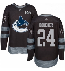 Mens Adidas Vancouver Canucks 24 Reid Boucher Authentic Black 1917 2017 100th Anniversary NHL Jersey 