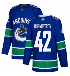 Mens Adidas Vancouver Canucks 42 Alex Burmistrov Premier Blue Home NHL Jersey 