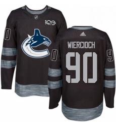 Mens Adidas Vancouver Canucks 90 Patrick Wiercioch Authentic Black 1917 2017 100th Anniversary NHL Jersey 