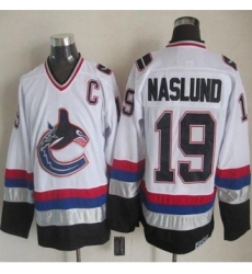 Vancouver Canucks #19 Markus Naslund White Black CCM Throwback Stitched NHL Jersey