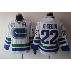 Vancouver Canucks 22 D.Sedin white 40th style Hockey jerseys