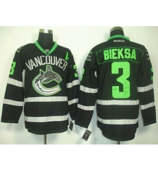 Vancouver Canucks 3# Kevin Bieksa Black ice Jersey