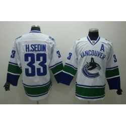 Vancouver Canucks 33 H.Sedin white Jersey A patch