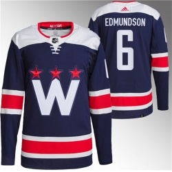 Men Washington Capitals 6 Joel Edmundson Navy Stitched Jersey