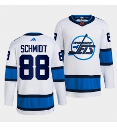 Men Winnipeg Jets 88 Nate Schmidt White 2022 Reverse Retro Stitched Jersey