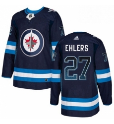 Mens Adidas Winnipeg Jets 27 Nikolaj Ehlers Authentic Navy Blue Drift Fashion NHL Jersey 